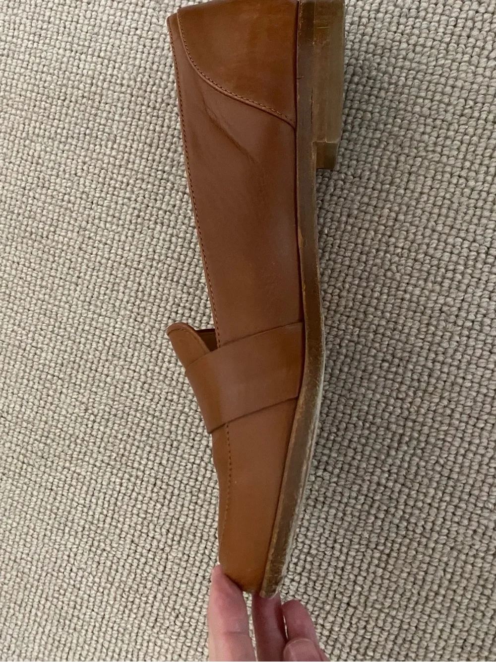 Sezane Cognac Brown Leather Loafers - Picture 2 of 4